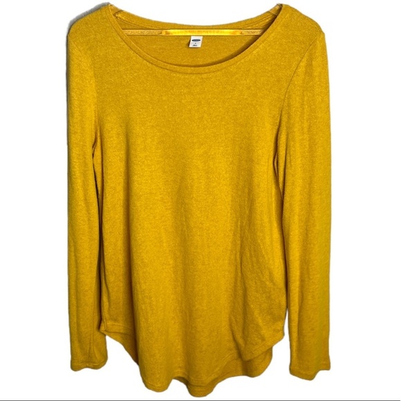 Yellow Long Sleeve Rayon Old Navy Top - Picture 1 of 6